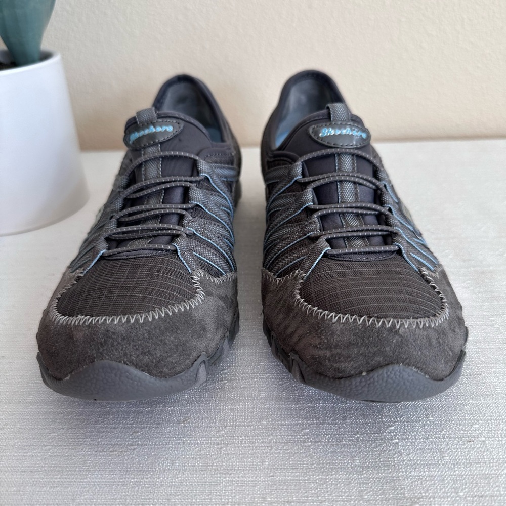 Skechers Gray Suede Low Top Slip On Casual Active Sneakers Women’s 7 - Picture 5 of 13